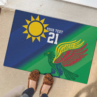 Namibia Rugby Custom Rubber Doormat Welwitschias African Fish Eagle - Wonder Print Shop