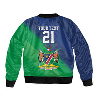 Namibia Rugby Custom Sleeve Zip Bomber Jacket Welwitschias African Fish Eagle - Wonder Print Shop