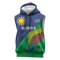 Namibia Rugby Custom Sleeveless Hoodie Welwitschias African Fish Eagle - Wonder Print Shop
