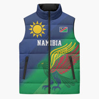 Namibia Rugby Custom Sleeveless Puffer Jacket Welwitschias African Fish Eagle - Wonder Print Shop