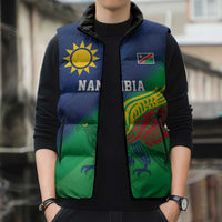 Namibia Rugby Custom Sleeveless Puffer Jacket Welwitschias African Fish Eagle - Wonder Print Shop