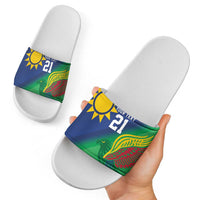 Namibia Rugby Custom Slide Sandals Welwitschias African Fish Eagle - Wonder Print Shop