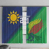 Namibia Rugby Custom Window Curtain Welwitschias African Fish Eagle - Wonder Print Shop