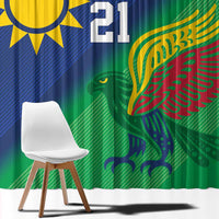 Namibia Rugby Custom Window Curtain Welwitschias African Fish Eagle - Wonder Print Shop