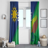 Namibia Rugby Custom Window Curtain Welwitschias African Fish Eagle - Wonder Print Shop