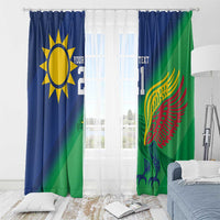 Namibia Rugby Custom Window Curtain Welwitschias African Fish Eagle - Wonder Print Shop