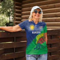 Namibia Rugby Custom Women Polo Shirt Welwitschias African Fish Eagle - Wonder Print Shop
