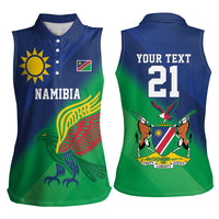 Namibia Rugby Custom Women Sleeveless Polo Shirt Welwitschias African Fish Eagle - Wonder Print Shop