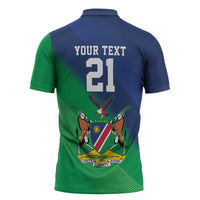 Namibia Rugby Custom Zipper Polo Shirt Welwitschias African Fish Eagle - Wonder Print Shop