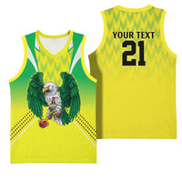 Nigeria Cricket Custom Basketball Jersey Najeriya Yellow Greens Eagle - Wonder Print Shop