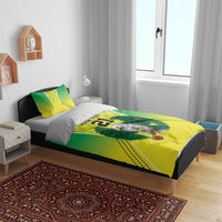 Nigeria Cricket Custom Bedding Set Najeriya Yellow Greens Eagle - Wonder Print Shop