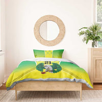 Nigeria Cricket Custom Bedding Set Najeriya Yellow Greens Eagle - Wonder Print Shop