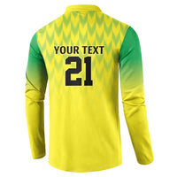 Nigeria Cricket Custom Button Sweatshirt Najeriya Yellow Greens Eagle - Wonder Print Shop