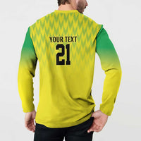 Nigeria Cricket Custom Button Sweatshirt Najeriya Yellow Greens Eagle - Wonder Print Shop