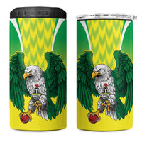 Nigeria Cricket Custom 4 in 1 Can Cooler Tumbler Najeriya Yellow Greens Eagle - Wonder Print Shop