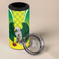 Nigeria Cricket Custom 4 in 1 Can Cooler Tumbler Najeriya Yellow Greens Eagle - Wonder Print Shop