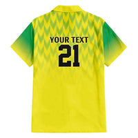 Nigeria Cricket Custom Family Matching Off Shoulder Short Dress and Hawaiian Shirt Najeriya Yellow Greens Eagle - Wonder Print Shop