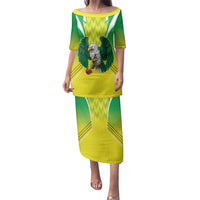 Nigeria Cricket Custom Family Matching Puletasi and Hawaiian Shirt Najeriya Yellow Greens Eagle - Wonder Print Shop