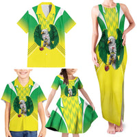 Nigeria Cricket Custom Family Matching Tank Maxi Dress and Hawaiian Shirt Najeriya Yellow Greens Eagle - Wonder Print Shop