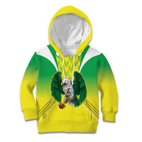 Nigeria Cricket Custom Kid Hoodie Najeriya Yellow Greens Eagle - Wonder Print Shop