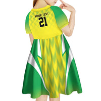 Nigeria Cricket Custom Kid Short Sleeve Dress Najeriya Yellow Greens Eagle - Wonder Print Shop