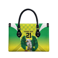 Nigeria Cricket Custom Leather Bag Najeriya Yellow Greens Eagle - Wonder Print Shop
