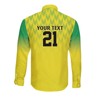 Nigeria Cricket Custom Long Sleeve Button Shirt Najeriya Yellow Greens Eagle - Wonder Print Shop