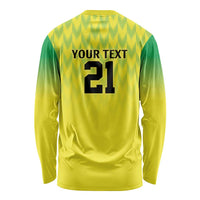Nigeria Cricket Custom Long Sleeve Shirt Najeriya Yellow Greens Eagle - Wonder Print Shop