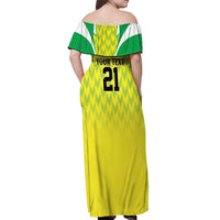 Nigeria Cricket Custom Off Shoulder Maxi Dress Najeriya Yellow Greens Eagle - Wonder Print Shop