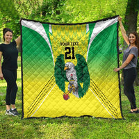 Nigeria Cricket Custom Quilt Najeriya Yellow Greens Eagle - Wonder Print Shop