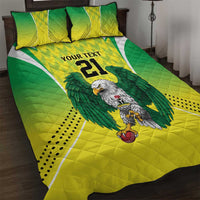 Nigeria Cricket Custom Quilt Bed Set Najeriya Yellow Greens Eagle - Wonder Print Shop