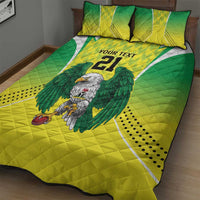 Nigeria Cricket Custom Quilt Bed Set Najeriya Yellow Greens Eagle - Wonder Print Shop