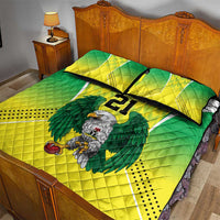 Nigeria Cricket Custom Quilt Bed Set Najeriya Yellow Greens Eagle - Wonder Print Shop