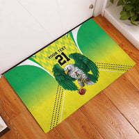Nigeria Cricket Custom Rubber Doormat Najeriya Yellow Greens Eagle - Wonder Print Shop