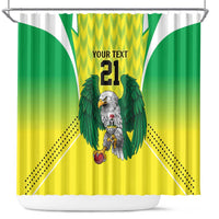 Nigeria Cricket Custom Shower Curtain Najeriya Yellow Greens Eagle - Wonder Print Shop
