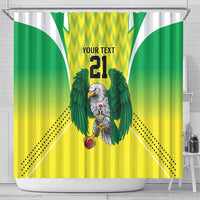 Nigeria Cricket Custom Shower Curtain Najeriya Yellow Greens Eagle - Wonder Print Shop