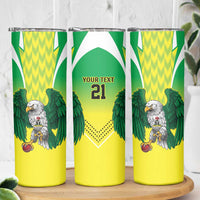 Nigeria Cricket Custom Skinny Tumbler Najeriya Yellow Greens Eagle - Wonder Print Shop