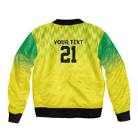 Nigeria Cricket Custom Sleeve Zip Bomber Jacket Najeriya Yellow Greens Eagle - Wonder Print Shop