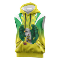 Nigeria Cricket Custom Sleeveless Hoodie Najeriya Yellow Greens Eagle - Wonder Print Shop