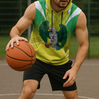 Nigeria Cricket Custom Sleeveless Hoodie Najeriya Yellow Greens Eagle - Wonder Print Shop