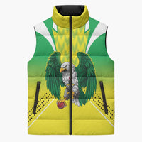 Nigeria Cricket Custom Sleeveless Puffer Jacket Najeriya Yellow Greens Eagle - Wonder Print Shop