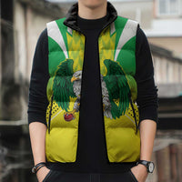 Nigeria Cricket Custom Sleeveless Puffer Jacket Najeriya Yellow Greens Eagle - Wonder Print Shop