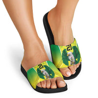 Nigeria Cricket Custom Slide Sandals Najeriya Yellow Greens Eagle - Wonder Print Shop