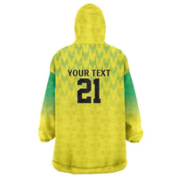 Nigeria Cricket Custom Wearable Blanket Hoodie Najeriya Yellow Greens Eagle - Wonder Print Shop