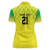 Nigeria Cricket Custom Women Polo Shirt Najeriya Yellow Greens Eagle - Wonder Print Shop