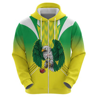 Nigeria Cricket Custom Zip Hoodie Najeriya Yellow Greens Eagle - Wonder Print Shop