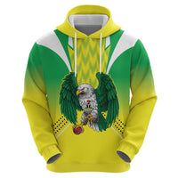 Nigeria Cricket Custom Zip Hoodie Najeriya Yellow Greens Eagle - Wonder Print Shop