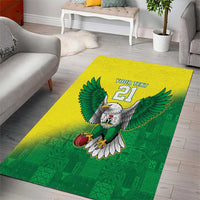 Nigeria Cricket Custom Area Rug Najeriya Angry Eagle Flag Motif - Wonder Print Shop