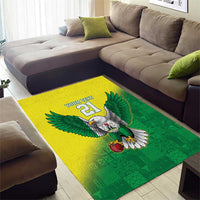 Nigeria Cricket Custom Area Rug Najeriya Angry Eagle Flag Motif - Wonder Print Shop
