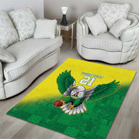Nigeria Cricket Custom Area Rug Najeriya Angry Eagle Flag Motif - Wonder Print Shop